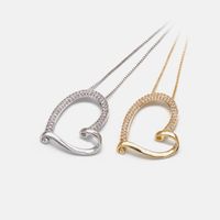 Fashion Hollow Heart-shape Copper Necklace main image 6