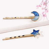 Bright Starry Sky Series Fantasy Gradient Star-moon Hairpin main image 4
