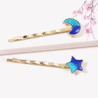Bright Starry Sky Series Fantasy Gradient Star-moon Hairpin main image 5