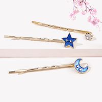 Bright Starry Sky Series Fantasy Gradient Star-moon Hairpin main image 6