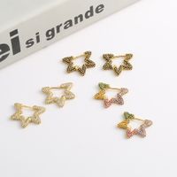 Korean Copper Micro-inlaid Five-pointed Star Earrings main image 1