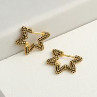Korean Copper Micro-inlaid Five-pointed Star Earrings main image 4