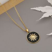 Fashion Round Sun Flower Pendant Necklace main image 6