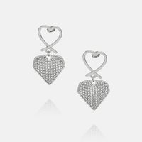 Fashion Gold-plated Zircon Heart-shaped Earrings sku image 2