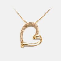 Fashion Hollow Heart-shape Copper Necklace sku image 2