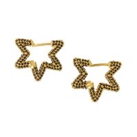 Korean Copper Micro-inlaid Five-pointed Star Earrings sku image 1