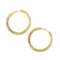 Simple Round Copper Micro-inlaid Zircon Earrings sku image 3