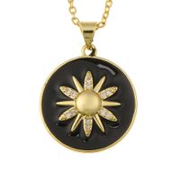 Fashion Round Sun Flower Pendant Necklace sku image 3