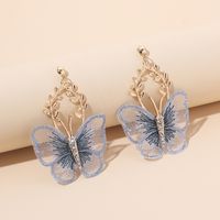 Fashion Metal Lace Butterfly Earrings Wholesale main image 3