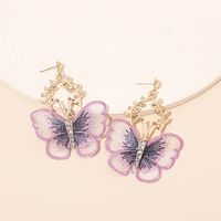 Fashion Metal Lace Butterfly Earrings Wholesale main image 5