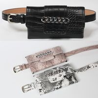 Chain Snake Pattern Thin Belt Waist Bag main image 1