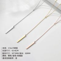 Simple Geometric Double Stainless Steel Necklace main image 4