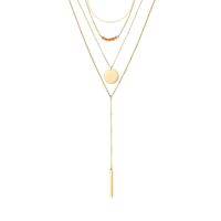 Einfache Geometrische Lange Halskette Aus Titanstahl main image 6