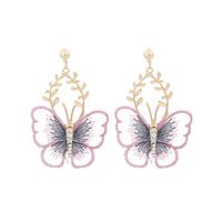 Fashion Metal Lace Butterfly Earrings Wholesale sku image 1