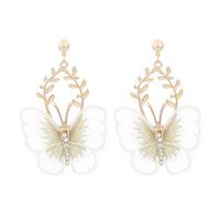 Fashion Metal Lace Butterfly Earrings Wholesale sku image 4