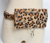 Punk Chain Leopard Print Waist Bag sku image 4