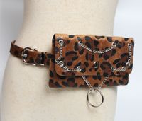 Punk Chain Leopard Print Waist Bag sku image 5