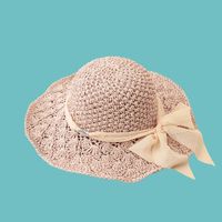 Korean Sunscreen Wide-brimmed Dome Straw Hat sku image 1