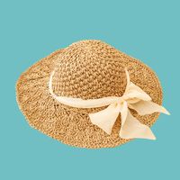 Korean Sunscreen Wide-brimmed Dome Straw Hat sku image 2