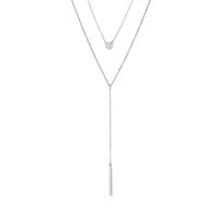 Simple Geometric Double Stainless Steel Necklace sku image 1