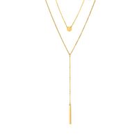 Simple Geometric Double Stainless Steel Necklace sku image 2