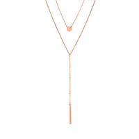 Simple Geometric Double Stainless Steel Necklace sku image 3