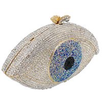 Retro Eye Shape Rhinestone Clutch Bag main image 3