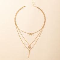 Koreanische Mode Neuen Stil Geometrische Legierung Anhänger Mehrschichtige Halskette main image 3