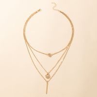 Koreanische Mode Neuen Stil Geometrische Legierung Anhänger Mehrschichtige Halskette main image 6