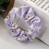 Simple Flower Stripe Printing Hair Scrunchies main image 4