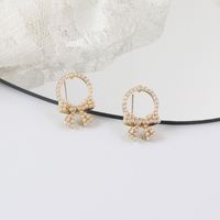 Simple Star Inlaid Pearl Alloy Earrings main image 3