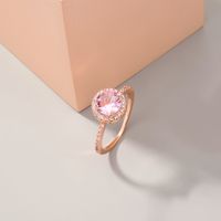 Bague En Zircon De Diamant Rond De Style Nouveau Style Simple main image 2