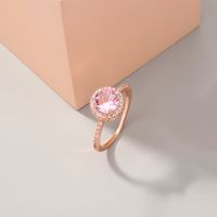 Simple Fashion New Style Round Full Diamond Zircon Ring main image 1