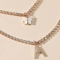 Fashion Rhinestone Butterfly Letter Multi-layer Alloy Necklace Wholesale main image 4