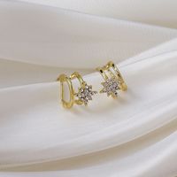 French Simple Style Fashion Eight-pointed Star Diamond Earrings main image 1