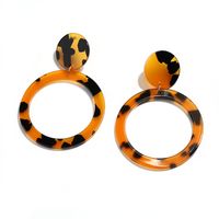 Fashion Leopard Print Hollow Acrylic Earrings sku image 5