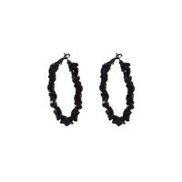 Fashion Big Circle Black Crystal Alloy Earrings Wholesale sku image 1