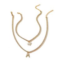 Collier En Alliage Multicouche De Lettre De Papillon De Strass De Mode En Gros sku image 1