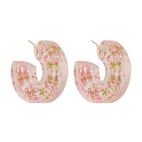 Fashion Transparent Resin Flower C-shaped Earrings sku image 6