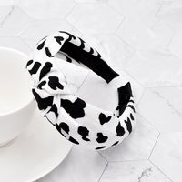 Fashion Spot Leopard Print Wide-brimmed Fabric Knotted Headband sku image 1