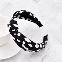 Fashion Spot Leopard Print Wide-brimmed Fabric Knotted Headband sku image 3