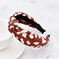 Fashion Spot Leopard Print Wide-brimmed Fabric Knotted Headband sku image 4