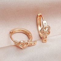 Fashion Bow Copper Inlaid Zircon Earrings Wholesale sku image 1