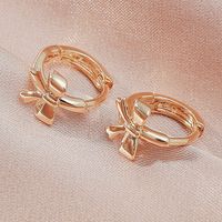 Fashion Bow Copper Inlaid Zircon Earrings Wholesale sku image 3