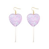 Wholesale Fashion Transparent Heart Lollipop Earrings sku image 3