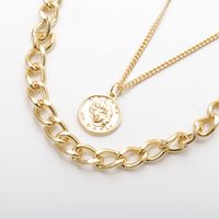 Korea Embossed Portrait Coin Alloy Necklace Wholesale main image 4