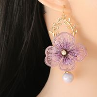 Bohemian Flower Mesh Petal Earrings Wholesale main image 6