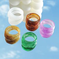 Simple Color Transparent Acrylic Ring Wholesale main image 4