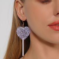 Wholesale Fashion Transparent Heart Lollipop Earrings main image 1