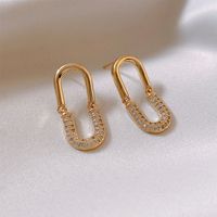 Fashion Oval Rhinestone Geometric Alloy Earrings Wholesale main image 5